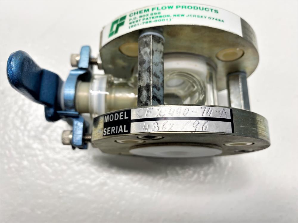 Chem Flow Chemical Glass Ball Valve, Teflon Lined CF2490-74-A